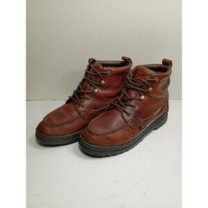 Justin L0991 Brown Leather Chukka Laced Work Boots Women's Size 8.5M